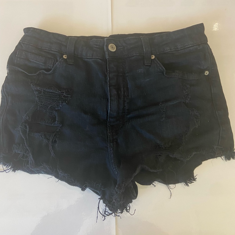 EUNINA high rise black jean short - size medium